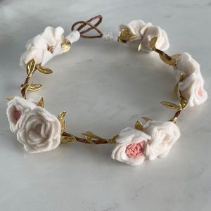 Felt flower girl crown